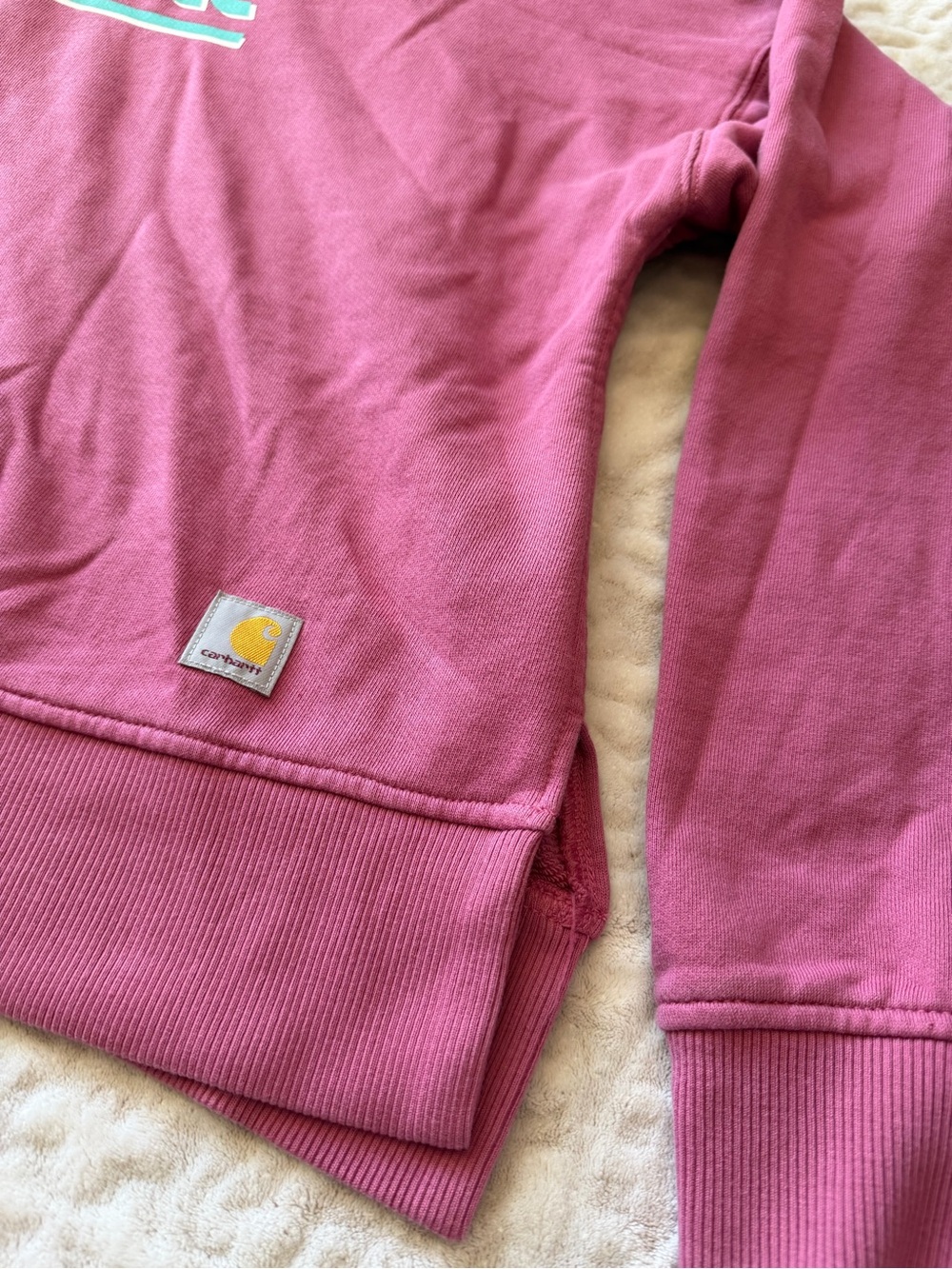Women's TENCEL™ Fiber Series Loose Fit Graphic Hooded Sweatshirt Pink XL - Picture 3 of 12